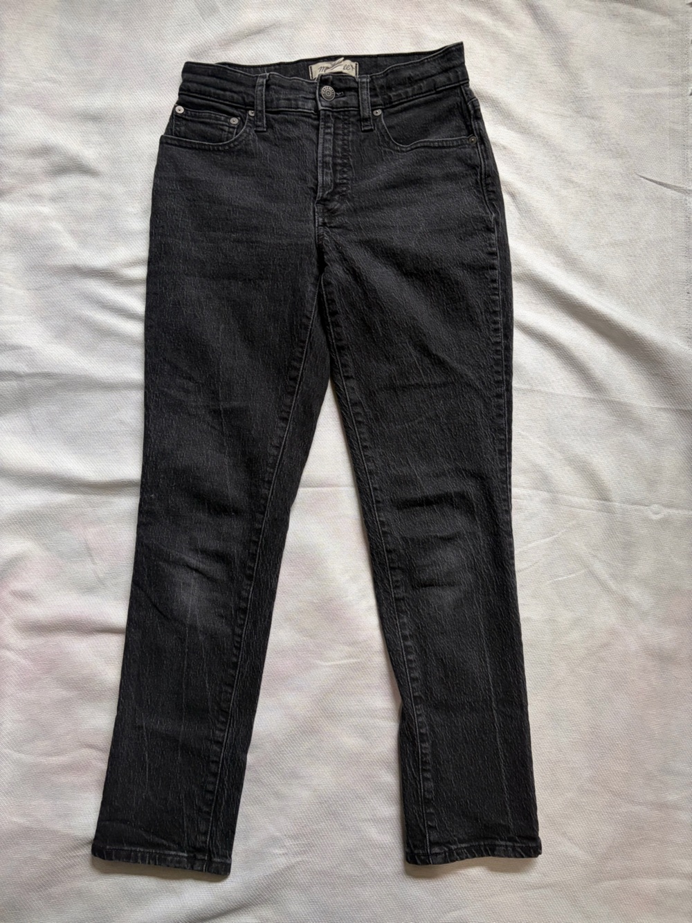 Madewell The Mid-Rise Perfect Vintage Jeans Size 24 Black Straight Leg